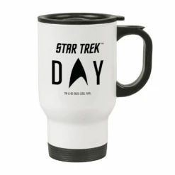 Star Trek Day Logo 14 Oz Stainless Steel Travel Mug With Handle -T-shirt Store ST STDAYH Travel Mug Mockup Right