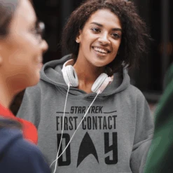 Star Trek: First Contact Day Black Logo Hooded Sweatshirt