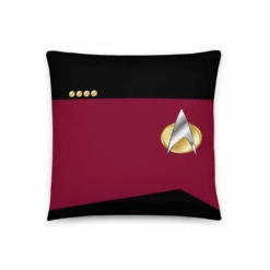 Star Trek: The Next Generation Command Uniform Throw Pillow 7 Star Trek: The Next Generation Command Uniform Throw Pillow -T-shirt Store ST TNG CUP 100256 Pillow Back MF