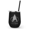 Star Trek: The Next Generation Delta Personalized Laser Engraved Wine Tumbler With Straw -T-shirt Store ST TNG D Personalized Wine Tumbler Mockup Black