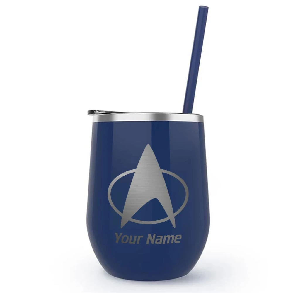 Star Trek: The Next Generation Delta Personalized Laser Engraved Wine Tumbler With Straw 5 Star Trek: The Next Generation Delta Personalized Laser Engraved Wine Tumbler With Straw - Image 3