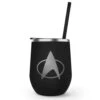 Star Trek: The Next Generation Delta Laser Engraved Wine Tumbler With Straw