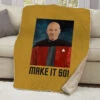 Star Trek: The Next Generation Make It So Portrait Sherpa Blanket -T-shirt Store ST TNG MIS Portrait Sherpa 1
