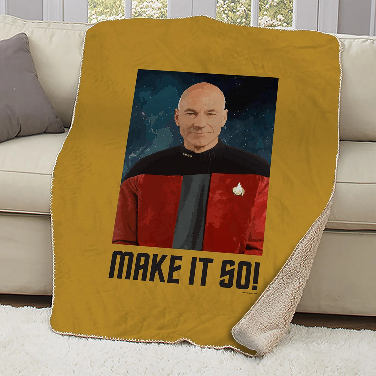 Star Trek: The Next Generation Make It So Portrait Sherpa Blanket 3 Star Trek: The Next Generation Make It So Portrait Sherpa Blanket