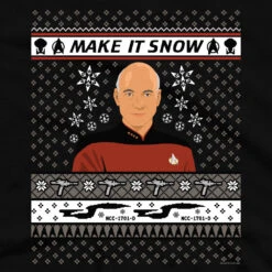Star Trek: The Next Generation Make It Snow Fleece Crewneck Sweatshirt -T-shirt Store ST TNG MISPOD StarTrek NL3600 Black RO