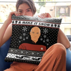 Star Trek: The Next Generation Make It Snow Pillow - 16" X 16" -T-shirt Store ST TNG MISPOD StarTrek Pillow PRT GEN SLG16B Image02