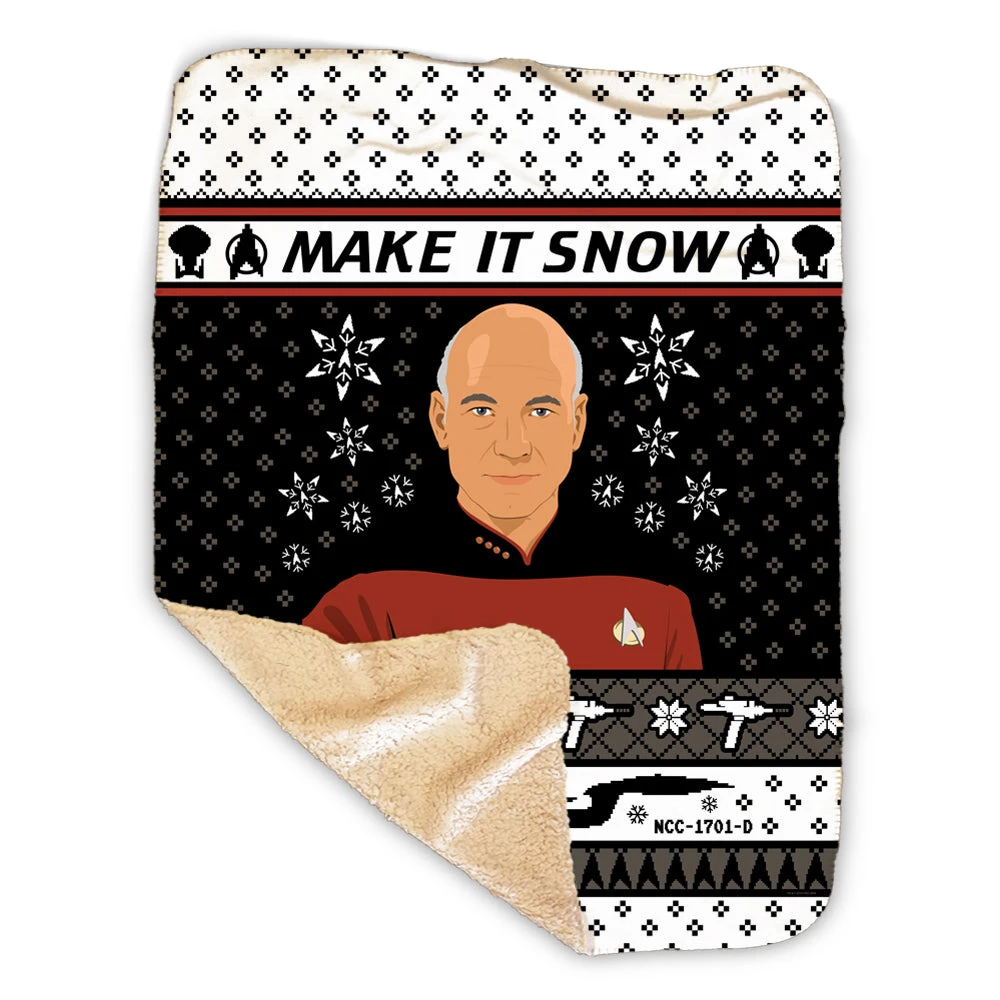 Star Trek: The Next Generation Make It Snow Sherpa Blanket 3 Star Trek: The Next Generation Make It Snow Sherpa Blanket