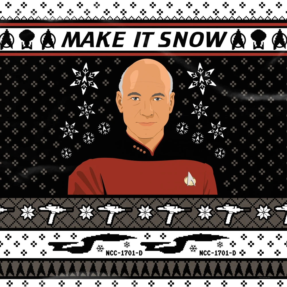 Star Trek: The Next Generation Make It Snow Sherpa Blanket 4 Star Trek: The Next Generation Make It Snow Sherpa Blanket - Image 2