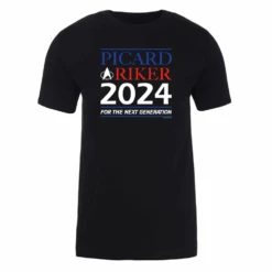 Star Trek: The Next Generation Picard & Riker 2024 Adult Short Sleeve T-Shirt -T-shirt Store ST TNG PR24 100011 Adult ShortSleeve Tshirt Black MF