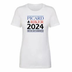 Star Trek: The Next Generation Picard & Riker 2024 Women's Short Sleeve T-Shirt -T-shirt Store ST TNG PR24 100012 Womens ShortSleeve Tshirt White MF