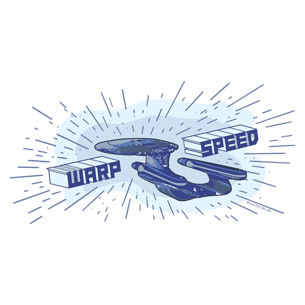 Star Trek: The Next Generation Warp Speed Adult Short Sleeve T-Shirt 4 Star Trek: The Next Generation Warp Speed Adult Short Sleeve T-Shirt - Image 2