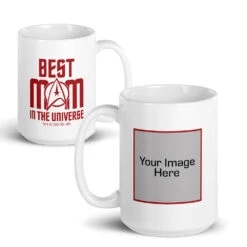 Star Trek: The Original Series Best Mom In The Universe Personalized Photo White Mug -T-shirt Store ST TOS BMUH 15oz White Mug mockup Both Sides YourImageHere