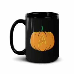 Star Trek: The Original Series Delta Pumpkin Black Mug -T-shirt Store ST TOS DPH 15oz Black Mug Mockup Left