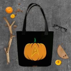 Star Trek: The Original Series Delta Pumpkin Premium Tote Bag -T-shirt Store ST TOS DPH Tote Bag Mockup Lifestyle