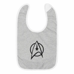Star Trek: The Original Series Delta Embroidered Baby Bib -T-shirt Store ST TOS Delta 64 100924 HEAHTER GREY MF