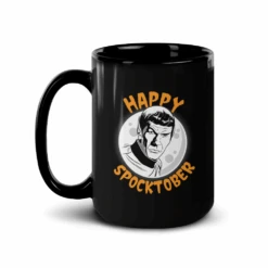 Star Trek: The Original Series Happy Spocktober Black Mug -T-shirt Store ST TOS HSH 15oz Black Mug Mockup Left