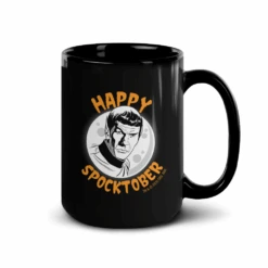 Star Trek: The Original Series Happy Spocktober Black Mug -T-shirt Store ST TOS HSH 15oz Black Mug Mockup Right