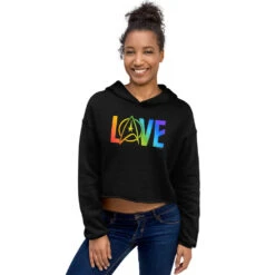 Star Trek: The Original Series Pride Love Women's Fleece Crop Hooded Sweatshirt