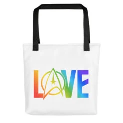 Star Trek: The Original Series Pride Love Premium Tote Bag -T-shirt Store ST TOS LOVEH Tote Bag Mockup Front Black