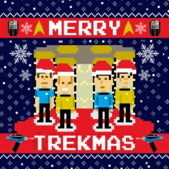 Star Trek: The Original Series Merry Trekmas Sherpa Blanket -T-shirt Store ST TOS MT Sherpa Blanket RO