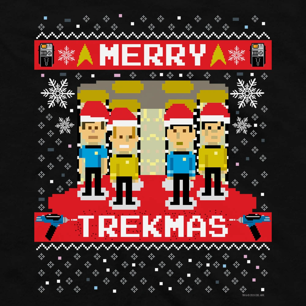 Star Trek: The Original Series Merry Trekmas Adult Short Sleeve T-Shirt 4 Star Trek: The Original Series Merry Trekmas Adult Short Sleeve T-Shirt - Image 2