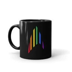 Star Trek: The Original Series Pride Rainbow Delta Black Mug -T-shirt Store ST TOS RBWDH 11oz Black Mug Mockup Left