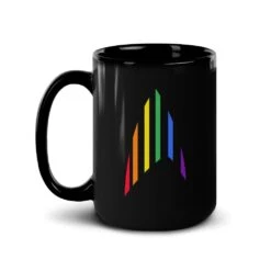 Star Trek: The Original Series Pride Rainbow Delta Black Mug -T-shirt Store ST TOS RBWDH 15oz Black Mug Mockup Left