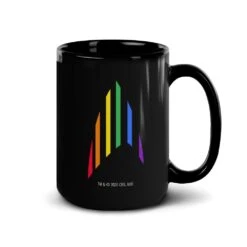 Star Trek: The Original Series Pride Rainbow Delta Black Mug -T-shirt Store ST TOS RBWDH 15oz Black Mug Mockup Right