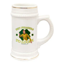 Star Trek: The Original Series Set Phasers To Lucky 20 Oz Ceramic Beer Stein -T-shirt Store ST TOS SPTLH Beer Stein Mockup Right