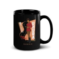 Star Trek: The Original Series Uhura Black Mug -T-shirt Store ST TOS UHURAH 15oz Black Mug Mockup Right