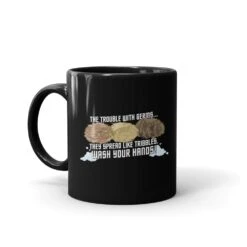 Star Trek: The Original Series Wash Your Hands Tribbles Black Mug -T-shirt Store ST TOS WYHTH 11oz Black Mug Mockup Left