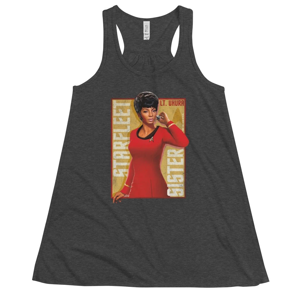 Star Trek: The Original Series Uhura Starfleet Sister Women's Flowy Racerback Tank Top 3 Star Trek: The Original Series Uhura Starfleet Sister Women's Flowy Racerback Tank Top