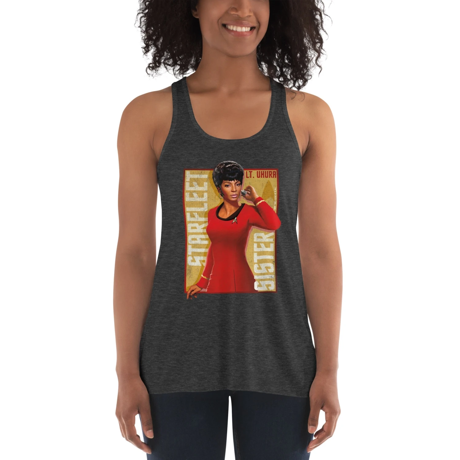 Star Trek: The Original Series Uhura Starfleet Sister Women's Flowy Racerback Tank Top 5 Star Trek: The Original Series Uhura Starfleet Sister Women's Flowy Racerback Tank Top - Image 3