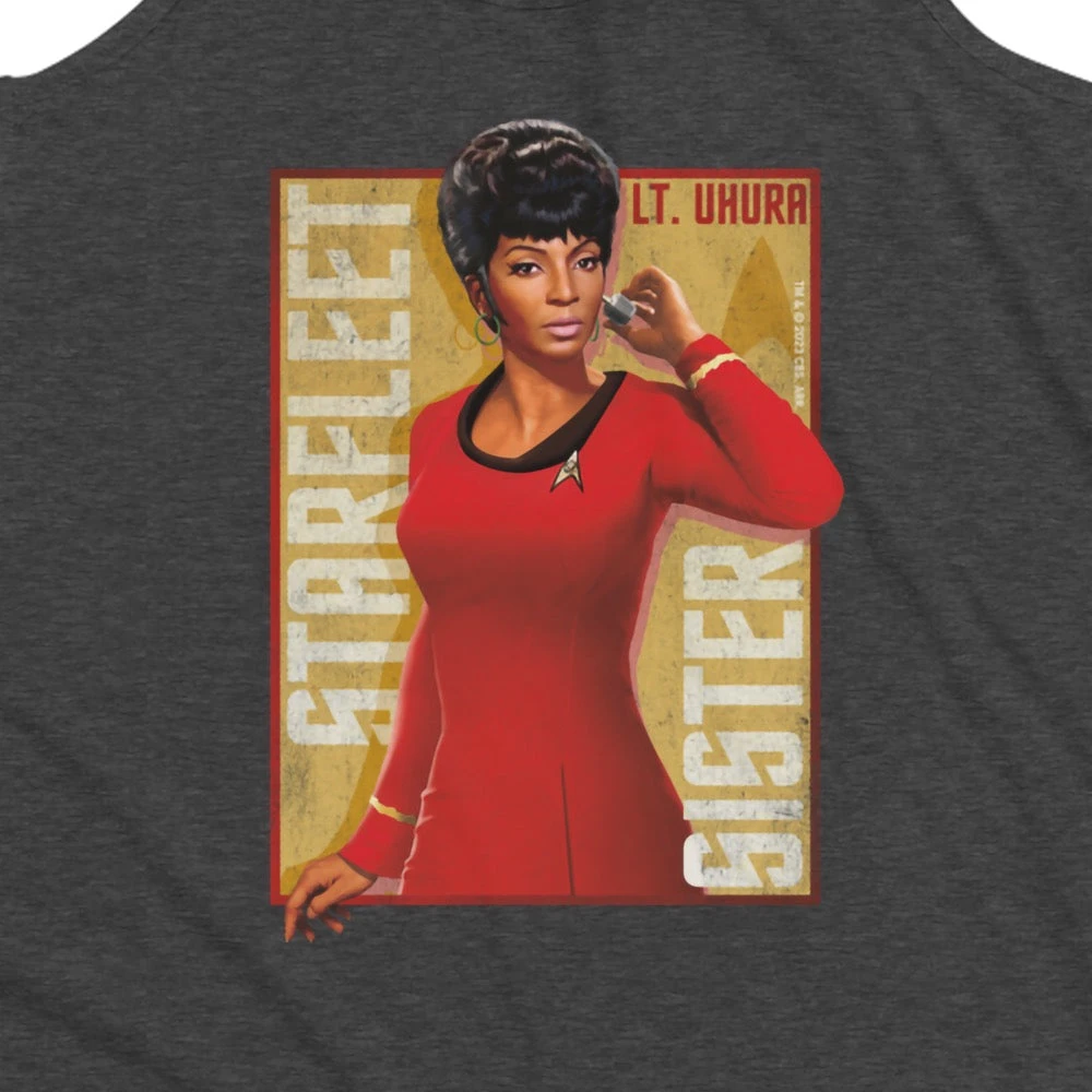Star Trek: The Original Series Uhura Starfleet Sister Women's Flowy Racerback Tank Top 4 Star Trek: The Original Series Uhura Starfleet Sister Women's Flowy Racerback Tank Top - Image 2