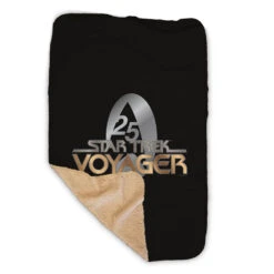 Star Trek: Voyager Gold 25 Logo Sherpa Blanket
