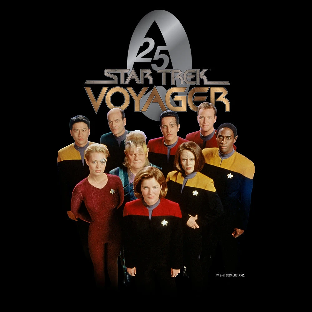 Star Trek: Voyager 25 Gold Crew 2 Adult Short Sleeve T-Shirt 4 Star Trek: Voyager 25 Gold Crew 2 Adult Short Sleeve T-Shirt - Image 2