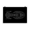 Star Trek: Voyager Schematic Premium Satin Poster -T-shirt Store ST V S Poster 36x54 Mockup