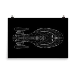 Star Trek: Voyager Schematic Premium Satin Poster