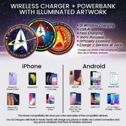 Star Trek Qi Wireless Charger -T-shirt Store STAR TREK Qi Charger MicroUSB Illuminated Logo 7