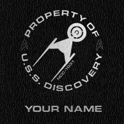 Star Trek: Discovery Property Of U.S.S. Discovery Ship Personalized Leather Journal -T-shirt Store STD USS LeatherJournal b