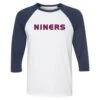 Star Trek: Deep Space Nine Niners Team Raglan Baseball T-Shirt -T-shirt Store StarTrek DeepSpace9 NineNinersTeam Baseball Tshirt Mockup WhiteNavy