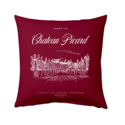 Star Trek: Picard Chateau Picard Vineyard Logo Throw Pillow -T-shirt Store StarTrek Picard 16x16ThrowPillowPRT GEN SLG16B 00505 Cranberry