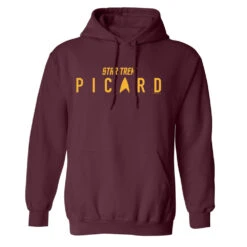 Star Trek: Picard Logo Fleece Hooded Sweatshirt -T-shirt Store StarTrek Picard G18500 00303 Maroon