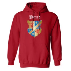Star Trek: Picard Coat Of Arms Fleece Hooded Sweatshirt 10 Star Trek: Picard Coat Of Arms Fleece Hooded Sweatshirt -T-shirt Store StarTrek Picard GildanG18500 00013 Red
