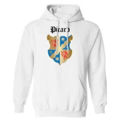 Star Trek: Picard Coat Of Arms Fleece Hooded Sweatshirt 9 Star Trek: Picard Coat Of Arms Fleece Hooded Sweatshirt -T-shirt Store StarTrek Picard GildanG18500 00013 White