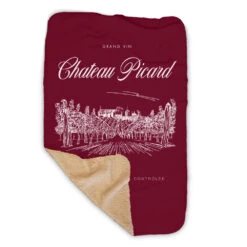 Star Trek: Picard Chateau Picard Vineyard Logo Sherpa Blanket -T-shirt Store StarTrek Picard U111SC87 U111SC119 00501 Cranberry