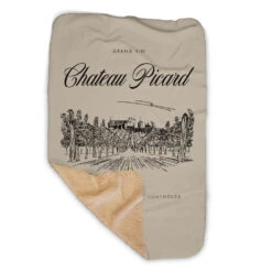 Star Trek: Picard Chateau Picard Vineyard Logo Sherpa Blanket -T-shirt Store StarTrek Picard U111SC87 U111SC119 00501 Tan