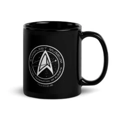 Star Trek Starfleet Museum 11 Oz Black Mug -T-shirt Store StarTrek StarfleetAcademy StarfleetMuseum 11oz Black Mug Mockup Right