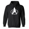 Star Trek: The Next Generation Delta Fleece Hooded Sweatshirt 1 Star Trek: The Next Generation Delta Fleece Hooded Sweatshirt -T-shirt Store StarTrek TNG Delta Hooded Sweatshirt Mockup Black