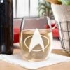 Star Trek: The Next Generation Delta Laser Engraved Stemless Wine Glass -T-shirt Store StarTrek TNG Delta LaserEngraved Stemless Wine Glass Mockup